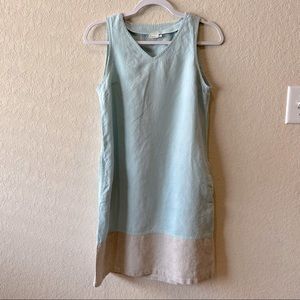 ILinen V-neck sleeveless linen dress beachy lightweight minimalist summer dress